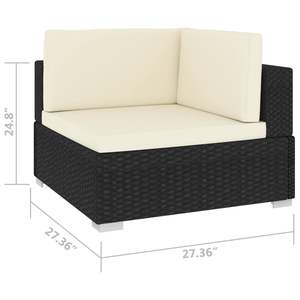 Sofá de Patio Ajustable Mediano con Patas de Acero con Recubrimiento en Polvo Negro, Muebles de Jardín - Product Image 6