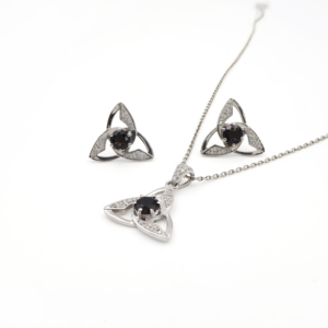 Conjunto de Pendientes y Colgante de Plata de Ley 925 con Cuarzo Ahumado Natural, Chapado en Rodio, Joyería Fina OEM ODM - Product Image 1