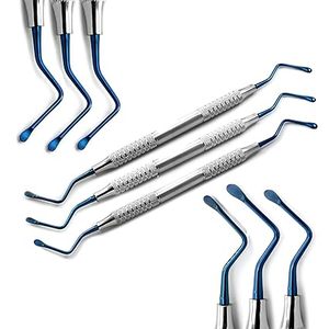 Cureta Ósea Dental Lucas de Doble Extremo, Instrumento Quirúrgico de Acero Inoxidable, Equipo de Cirugía Dental con Certificación ISO - Product Image 1