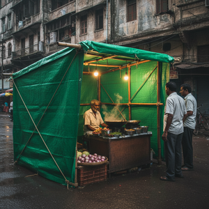 ผ้าใบกันน้ำสำหรับแผงลอยขายของกลางแจ้ง Reinforced Edge Hawker แบบเคลือบสองชั้น ผ้าใบตลาด Hawker ชนิด PVC แข็งแรงทนทาน แบบม้วน - Product Image 6