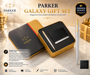 Premium 2-in-1 Parker Luxury Leather <b>Metal</b> Custom Logo Screen Printed Smooth Writing Gift Set <b>Roller</b> Ball Pen Passport Holder - Product Image 2