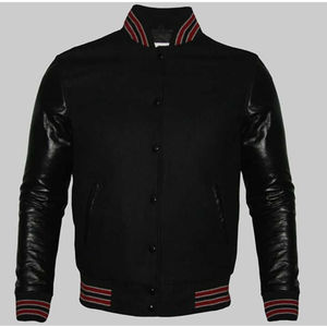 Veste universitaire pour homme Finer Threads Fashion, 100% coton, col montant, logo brodé sur le devant, respirante, hiver, style Letterman - Product Image 6