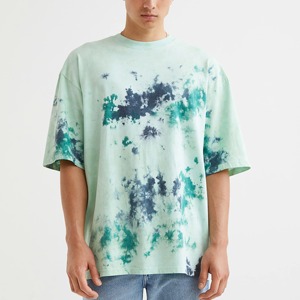 T-shirt décontracté à manches courtes en coton tie-dye pour homme, taille plus, col rond - Product Image 6