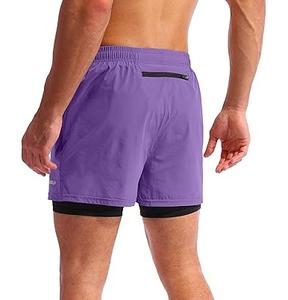 Pantalones Cortos Deportivos Personalizados con Logotipo, Color Morado, para Hombre, Casuales, Ajustados, para Entrenamiento, Estilo Urbano, Lisos, para Correr - Product Image 4