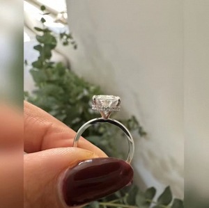 Luxury Oval Cut Lab Grown <b>Diamond</b> <b>Ring</b> For Women Gold Engagement Wedding Anniversary Band Available In 9K 14K 18K Solid Gold - Product Image 4