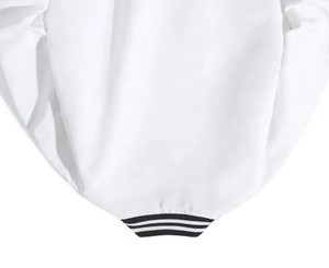 Veste universitaire blanche pour homme avec bordure noire, col rabattu, polyester décontracté, coupe régulière, vêtement d'automne - Product Image 3