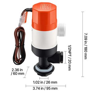 Pompa Livewell per Yacht 12V 800 GPH con Doppio Ingresso, Aeratore e Alloggiamento ABA con Cartuccia Motore Rimovibile per Barche e Auto - Product Image 2