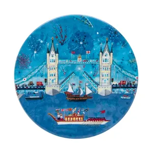 <b>Ceramic</b> Tower Bridge Christmas <b>Coaster</b> with Thematic Digital Print Design for Holiday Gift and Souvenir - Product Image 2