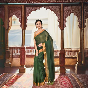 Sari de Algodón MAL de Verano, Ecológico, Ligero, Tejido Liso Teñido, Vestido de Novia para Niñas - Product Image 1