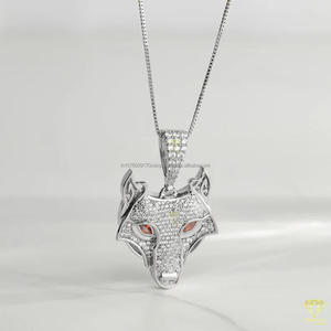 Designer Animal Pendant <b>Necklace</b> With Moissanite Diamonds <b>Solid</b> <b>Silver</b> Iced Out Fashion Jewelry For Hip Hop Lovers - Product Image 6