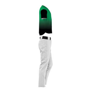 <b>Men</b>' Baseball Uniform Set Green Jersey <b>White</b> Pants With Belt And Black <b>Socks</b> Sublimated Moisture Wicking All Seasons Team Number - Product Image 4