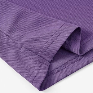 Men's Purple Short Sleeve Oxford Polo Shirt With <b>Chest</b> Pocket Casual Style Solid Color Woven Fabric - Product Image 4