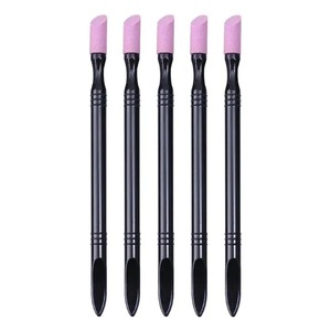 3 Limas de Uñas Desechables de Doble Cara, Grano 100, con Cabezales de Esponja Rosa, 9 cm, Mini Limas de Acero Inoxidable para Manicura (Color - Product Image 2