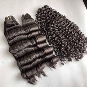 Trame bouclée Remy 100% extensions de cheveux humains vietnamiens cheveux vierges purs non transformés à double tirage - Product Image 4