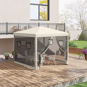 Tenda a Baldacchino Istantanea 10x10 con Altezza Regolabile, Protezione Solare, Finestre con Zanzariera e Borsa per il Trasporto, Ideale per Fiere - Product Image 2