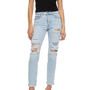 Best Quality Custom Logo High <b>Waist</b> Ripped Wide Leg <b>Jeans</b> Women Vintage Distressed Denim Pants Best Selling Denim <b>Jeans</b> - Product Image 4