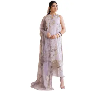 Pakistanische kulturelle Kleider traditionelle Seide und Baumwolle Kleidung fancy Wear Shalwar Kameez inspirierte Outfits