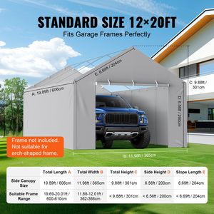 Telo di Ricambio per Tenda da Camion 12x20 piedi - Resistente, Impermeabile, Protezione UV - Facile da Montare - Product Image 4