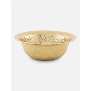 Moderna y Lujosa Tazón de Servir de Metal con Textura Dorada y Borde Acampanado, Hecha a Mano, Ecológica, para Fiestas y Uso Doméstico - Product Image 4