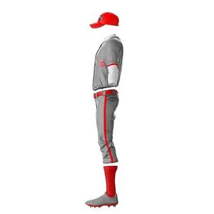 Conjunto de Uniforme de Béisbol Unisex Gris y Rojo, 19 Piezas, Impresión Serigrafiada, Poliéster, Manga Corta, Transpirable, para Todas las Temporadas, Personalizable - Product Image 4