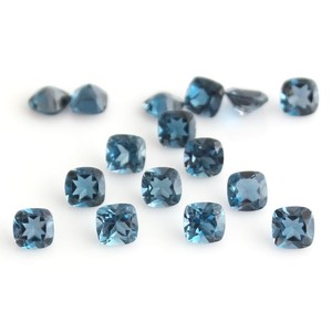 Topacio azul natural de Londres de 6 mm, corte cojín, topacio azul calibrado, piedra preciosa suelta facetada, cuentas para la fabricación de joyas y collares. - Product Image 6