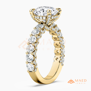 Anillo de Moissanita con Racimo Redondo para Mujer, Tono Dorado, Joyería de Compromiso y Aniversario, Estilo Elegante para Uso Diario - Product Image 6