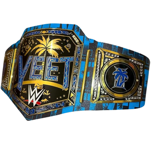 Cintura del Campionato WWE con Design 'YEET' e Decorazioni a Palma, Edizione Premium con Accenti Blu e Oro per Fan e Collezionisti - Product Image 2