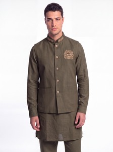 Custom Luxury <b>Mens</b> Embroidered Bandhgala <b>Waistcoat</b> Kurta Set Indian Ethnic Wedding Groom Wear Nehru Jacket 3 Piece Suit - Product Image 3