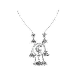 Dual Tone Peacock Style German Silver Gold Plated Oxidized Polish Finish Fine Pendant Necklace by Nova Mart - Product Image 2