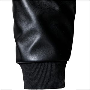 Custom Luxury Black <b>Leather</b> Varsity Jacket for Men Embroidered Sleeve Letterman <b>Top</b> Fit Puff Printing - Product Image 2