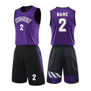 Ensemble d'uniformes de basket-ball personnalisés, débardeur sans manches et short, impression par sublimation, maille respirante d'été, séchage rapide, 100% polyester - Product Image 3