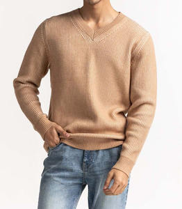 Suéter de punto de alta calidad para hombre, con diseño desgastado, holgado, informal, con logotipo personalizado, suéter de cuello redondo de alta calidad para hombre - Product Image 2