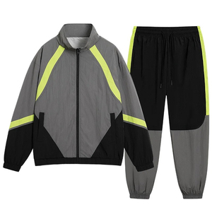 Wholesale Custom Unisex Windbreaker Tracksuit Hooded 2 1 Streetwear Zipper Jacket <b>Pants</b> Set Lightweight Material Outdoor Casual - Product Image 3