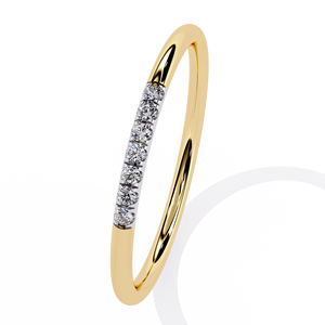 Anillo minimalista de diamantes naturales, corte redondo, diamantes excelentes, oro macizo de 14K/18K, diamantes VVS originales, anillos de moda para mujer - Product Image 4