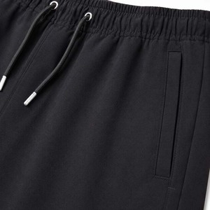 <b>Black</b> Solid Casual Drawstring Waist Shorts for Men's Cotton Breathable Fabric Gym Running Shorts Cheap Price for Sale - Product Image 5