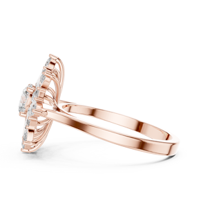 Contemporary Sunburst Cluster Moissanite Art Deco Engagement <b>Ring</b> with <b>Stainless</b> <b>Steel</b> Halo Stones for Women - Product Image 3