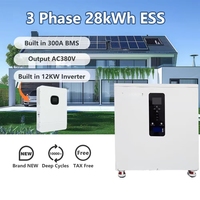 ZA STOCK UE 51.2V 28kWh 560Ah Onduleur intégré 12kW Triphasé 220V/380V Tout-en-un + Équilibreur Actif + WiFi
