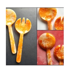 Blue and <b>Green</b> Resin Salad Servers Set Dishwasher & <b>Microwave</b> Safe New Design Salad Spoon Available - Product Image 2