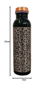 Bouteille d'eau design en cuivre d'aspect antique avec protection anti-fuite avancée, bienfaits pour la santé ayurvédique et le yoga - Product Image 5