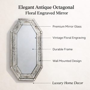 Espejo Decorativo Veneciano Vintage |   Espejo de Pared Barroco de Lujo |   Espejo Decorativo de Vidrio Antiguo |   Decoración Clásica para Pared de Sala de Estar - Product Image 6