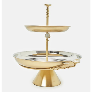 Gold Plated Finish Hot Selling 3 <b>Tier</b> <b>Cake</b> Stands Cup Stand Dessert Display Tray for Wedding Birthday Party Metal - Product Image 5