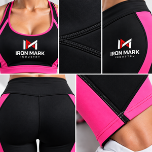 IRON MARK INDUSTRY Women's 2-Piece Yoga Set High Waist Leggings Scoop Neck Racerback Sports Bra Breathable Print Quick Dry - Product Image 6