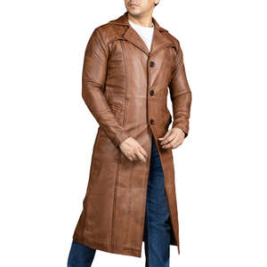 Abrigo de Cuero para Hombre al por Mayor, Chaqueta de Cuero Genuino Elegante, Ropa de Invierno de la Mejor Calidad, Fabricación a Granel con Logotipo Personalizado - Product Image 1