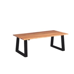 โต๊ะกาแฟอุตสาหกรรมพร้อมไม้เนื้อแข็งและงานฝีมือโลหะขาเฟอร์นิเจอร์โต๊ะกลางแจ้งพร้อมเก้าอี้ห้องนั่งเล่นบ้าน - Product Image 1