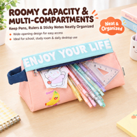 Pochette à crayons bicolore en tissu durable avec impression de logo personnalisé pour les marques de papeterie scolaire
