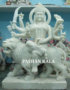 Moorti artisanal en marbre italien de Durga Maa - Product Image 2