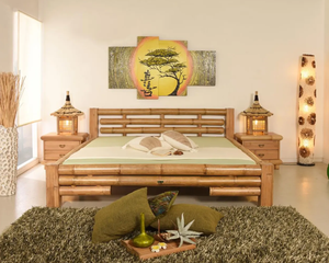 Traditional Mahogany Wood Bedroom Set for Hotels Solid Wood Bed with Drawers Hand Carved Space-Saving Features - Product Image 1