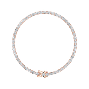 Pulsera de tenis POOJA DIAMOND con diamantes de corte ovalado delicado, oro de 14k y 18k, lujo clásico, con engaste de puntas laterales, certificado IGI - Product Image 6