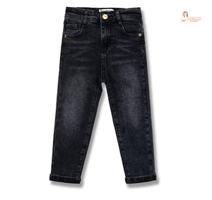 Jeans Rectos de Mezclilla con Cierre para Niño, Ecológicos, Desgastados, Blancos, Talla Mediana, Cómodos y Elegantes, para Niños de 1 a 14 Años - Product Image 1