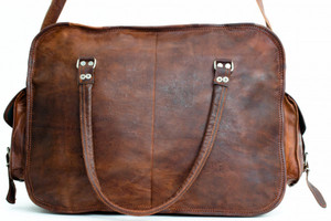 Sac de voyage pliable léger et tendance en cuir de chèvre véritable fait main, best-seller vintage - Product Image 3